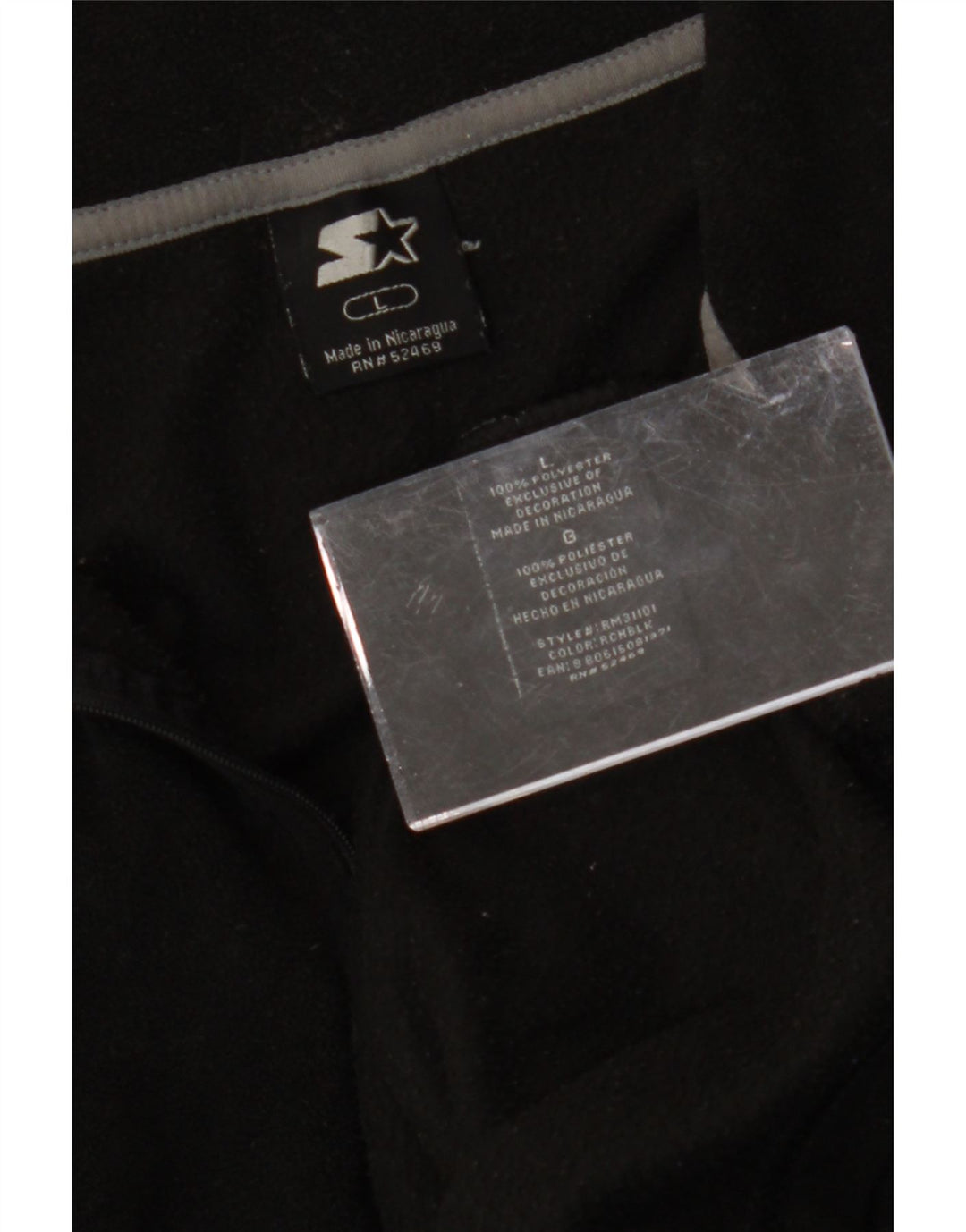 STARTER Womens Oversized Zip Neck Fleece Jumper UK 16 Large Black Vintage Starter and Second-Hand Starter from Messina Hembry 