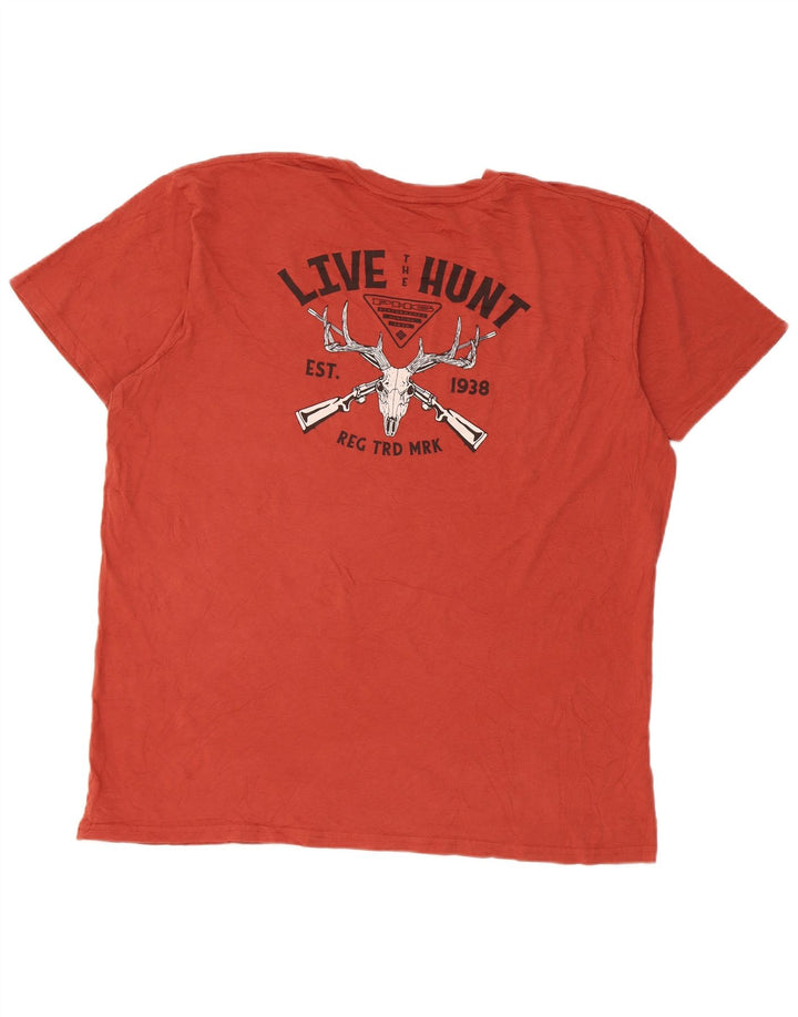 T-shirt grafica da uomo Columbia Top 2XL cotone rosso