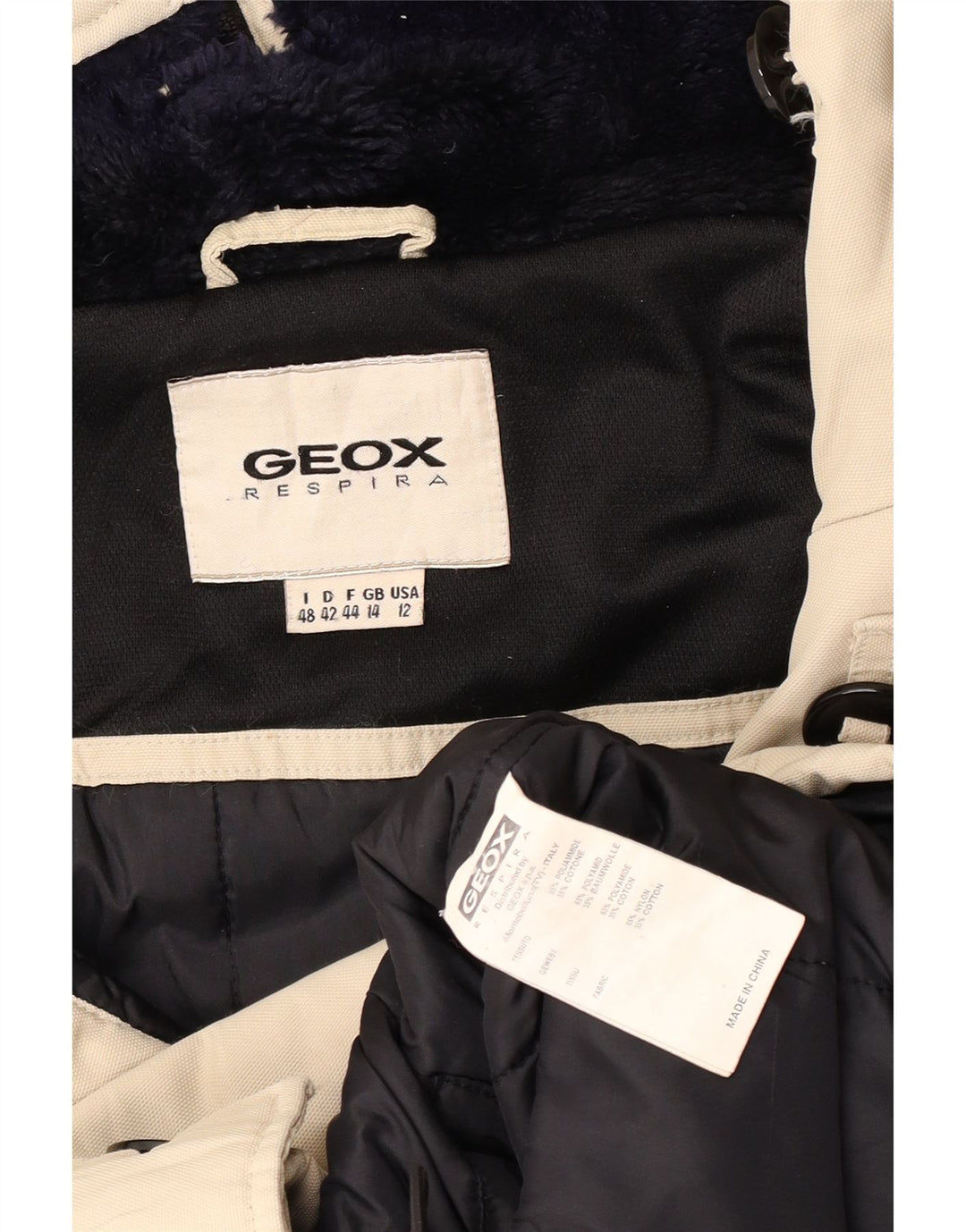 Geox Donna Respira Giacca Parka Oversize con Cappuccio UK 14 Large Beige