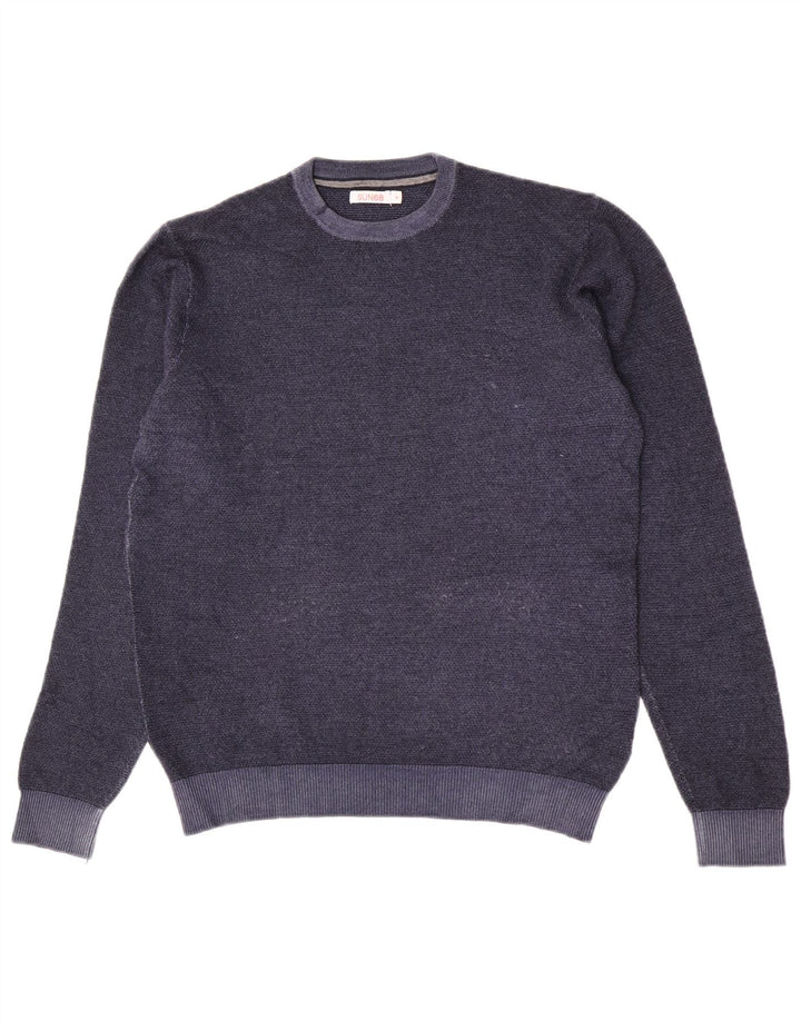 Maglione maglione girocollo da uomo Sun68 lana media blu navy