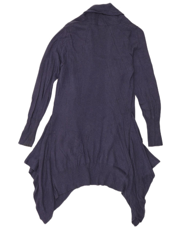Maglione cardigan asimmetrico da donna Marks & Spencer UK 10 piccolo blu navy