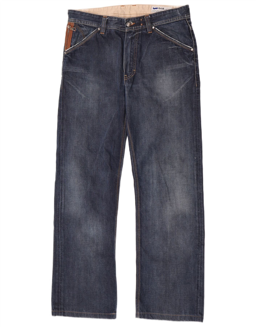 Jeans dritti da uomo Gas W32 L31 in cotone blu