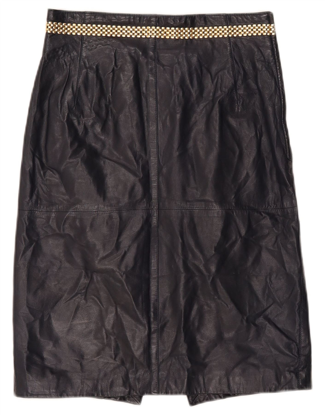 Gonna in pelle vintage da donna IT 46 media W26 in pelle blu navy