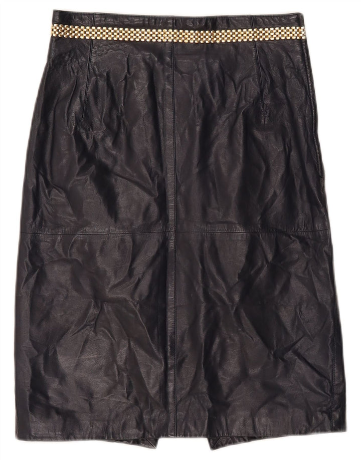 Gonna in pelle vintage da donna IT 46 media W26 in pelle blu navy