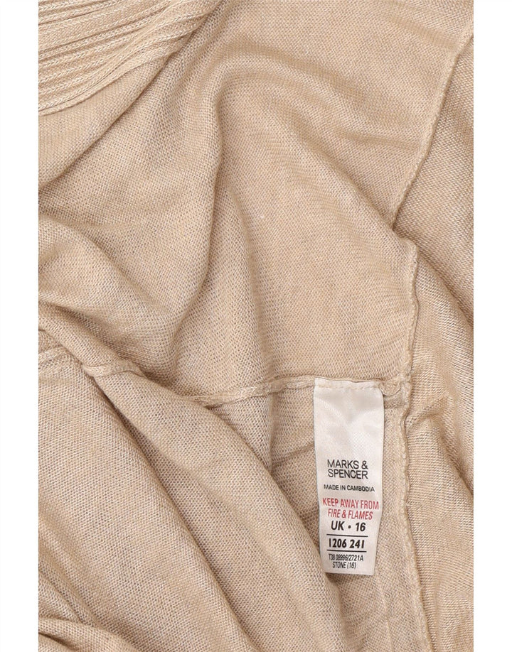 Maglione cardigan asimmetrico da donna Marks & Spencer UK 16 Large Beige