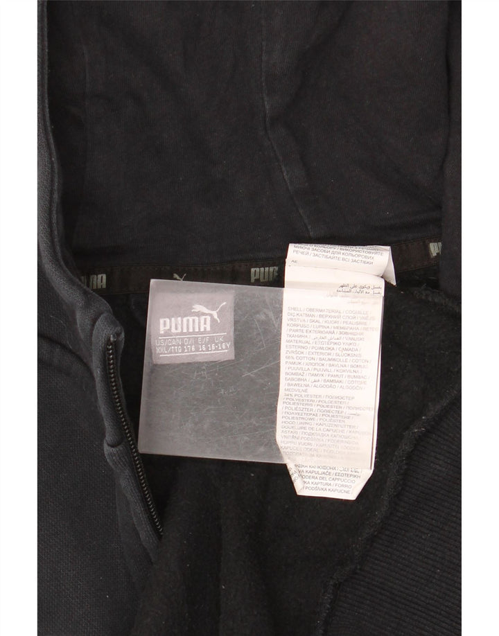 Felpa con cappuccio e zip grafica PUMA da ragazzo 15-16 anni in cotone nero