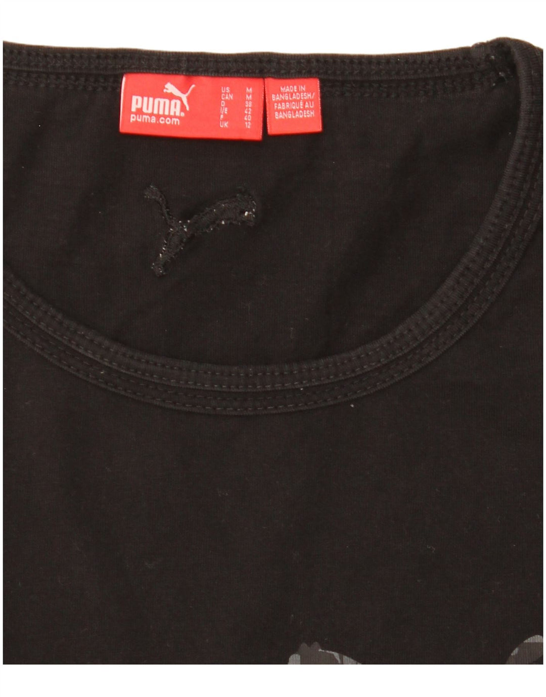 Puma Maglietta grafica da donna a maniche lunghe UK 12 Medium Nera
