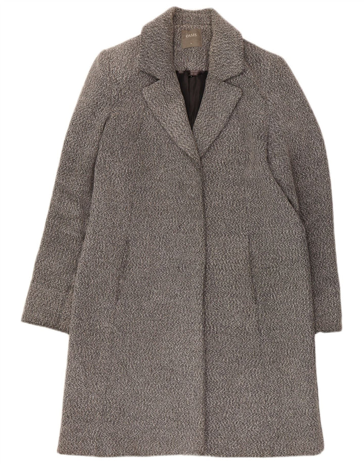 Soprabito da donna con vestibilità regolare Oasis UK 14 Poliestere screziato grigio medio