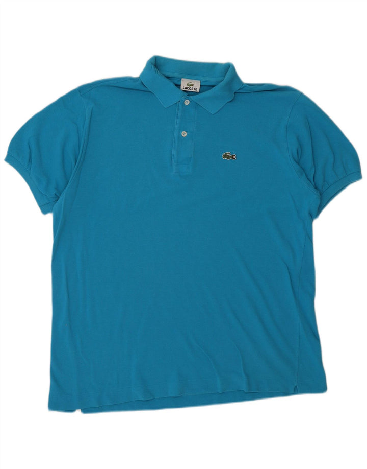 LACOSTE Mens Polo Shirt Size 5 Large Blue Cotton