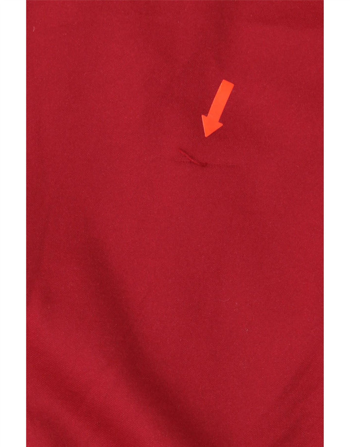 ERREA Felpa con cappuccio da uomo con zip grande rossa in poliestere