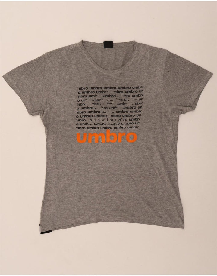 T-shirt grafica da uomo Umbro Top in cotone chiazzato grigio medio