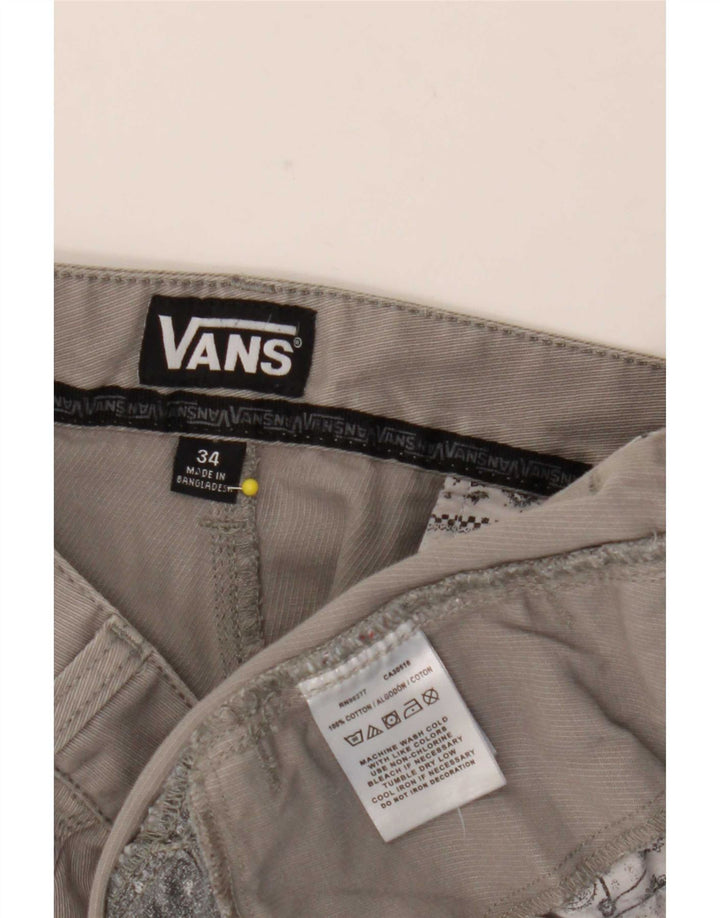 Pantaloncini casual da uomo Vans W34 Large in cotone grigio
