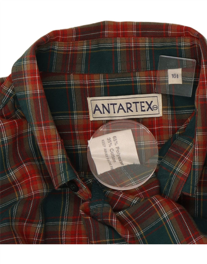 Camicia in flanella da uomo Anartex taglia 16 1/2 grande poliestere a quadri verdi