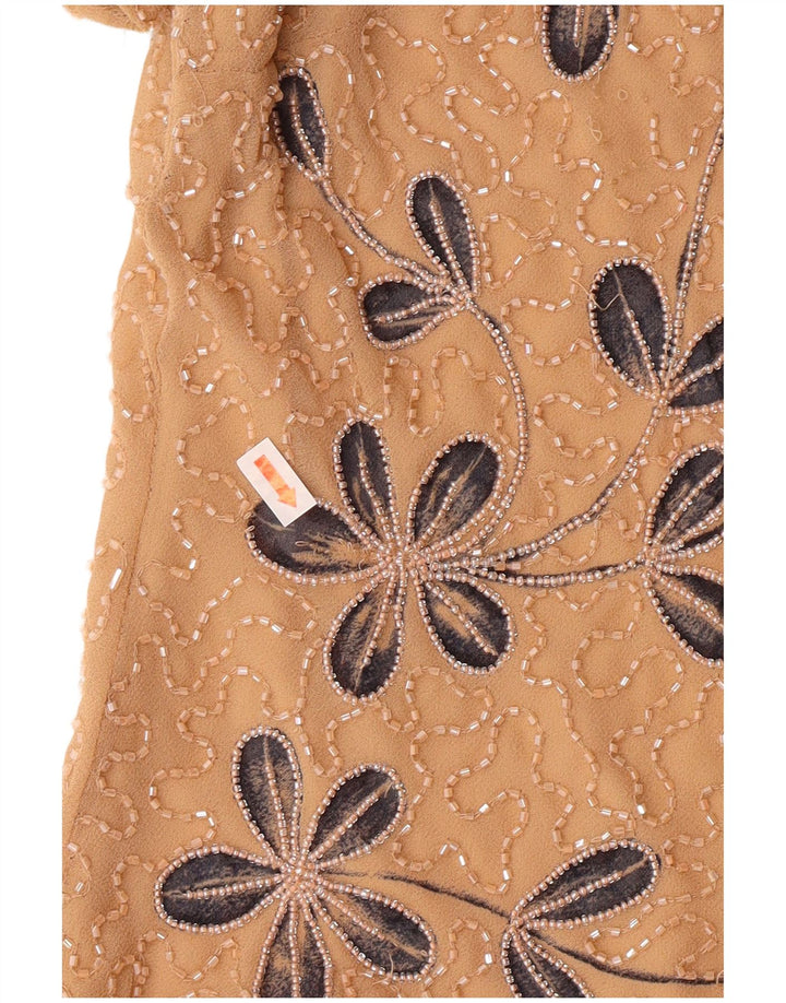 Top camicetta da donna Jacques Vert UK 12 Poliestere floreale beige medio