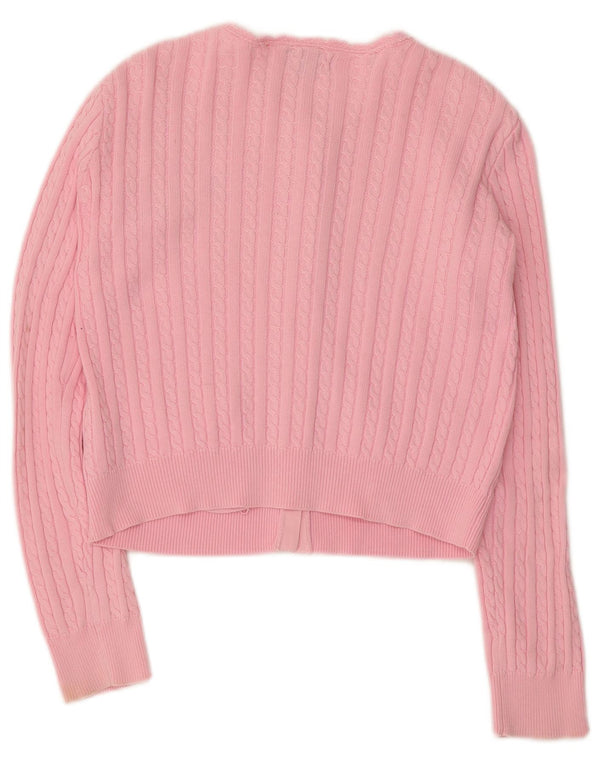 Maglione cardigan corto per ragazze Ralph Lauren 12-13 anni grande cotone rosa