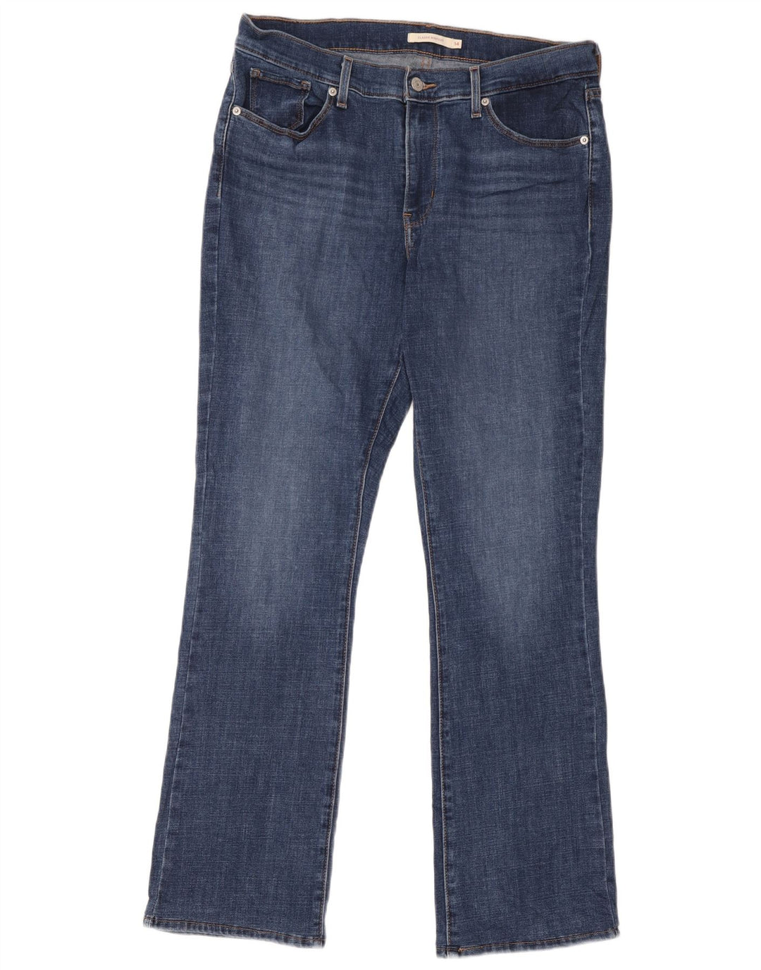 Jeans bootcut da donna con vestibilità classica Levi's taglia 14 grande W32 L34 cotone blu