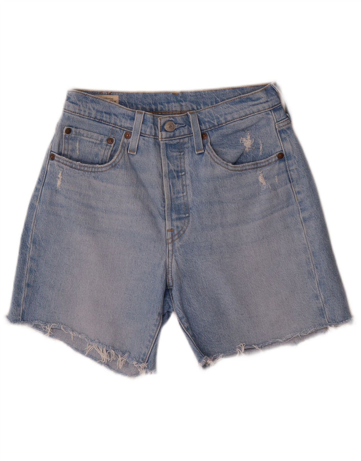 Pantaloncini di jeans Levi's 501 da donna W26 piccoli in cotone blu