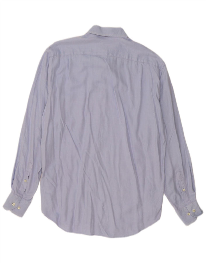 Camicia da uomo Massimo Dutti taglia 42 16 1/2 grande cotone a spina di pesce blu