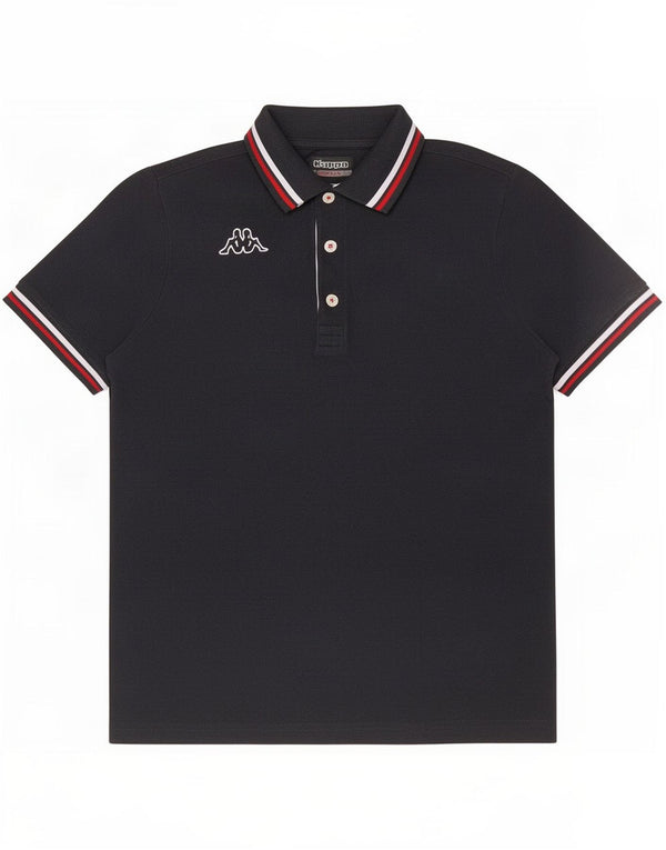 Polo Kappa Uomo Piccola in Cotone Rigato Grigio
