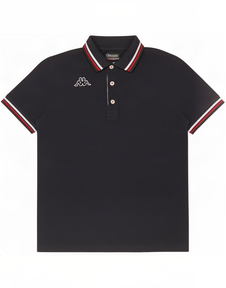 Polo Kappa Uomo Piccola in Cotone Rigato Grigio