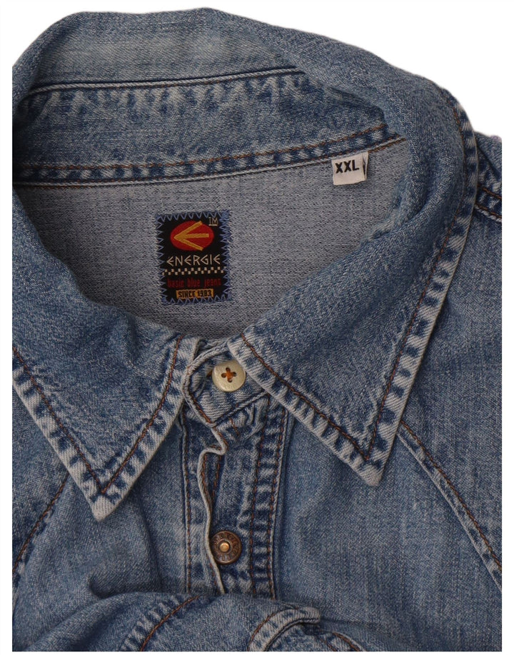Camicia in denim da uomo Energie 2XL cotone blu