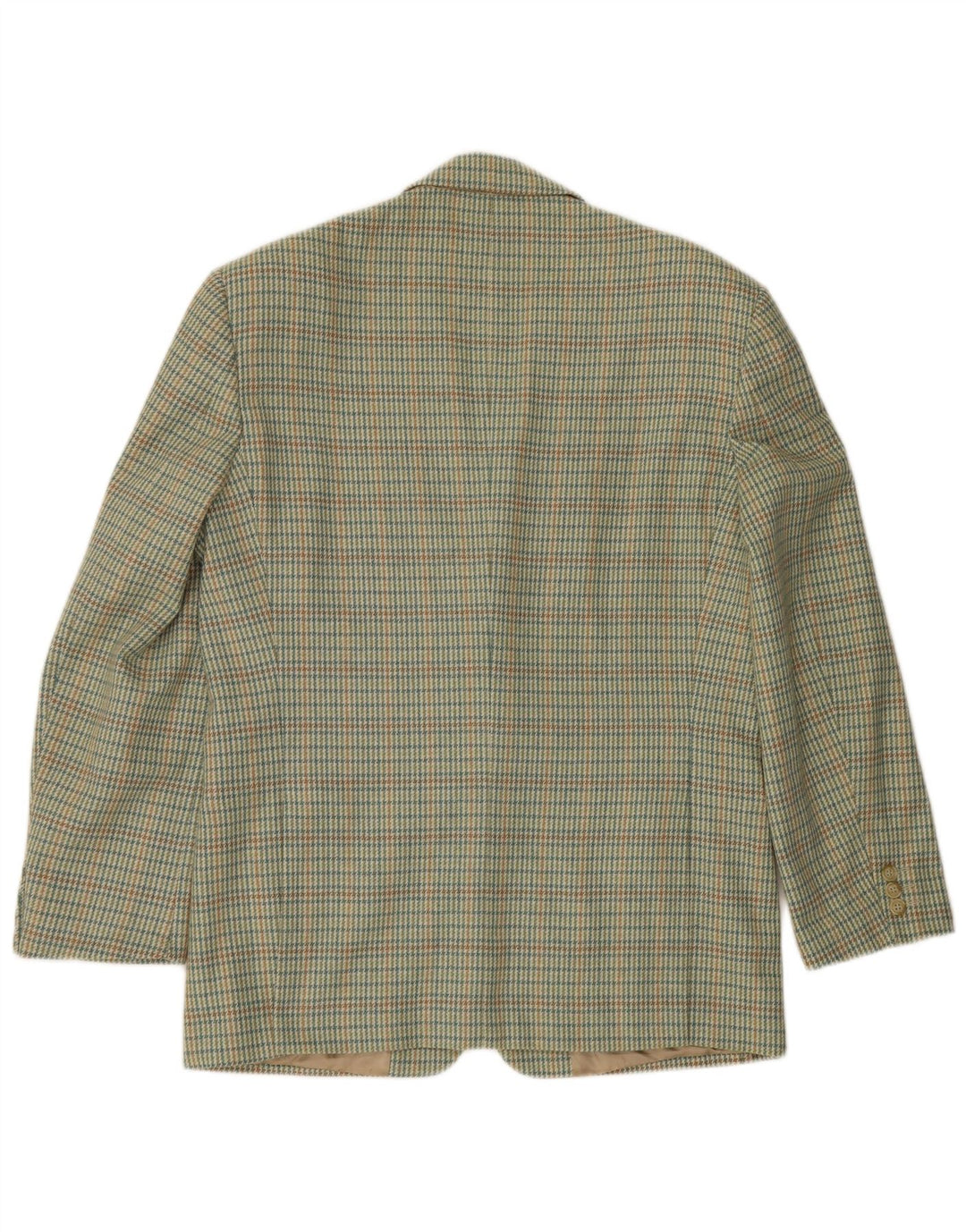 Giacca blazer da uomo a 2 bottoni Lebole IT 50 Large verde pied de poule in lana