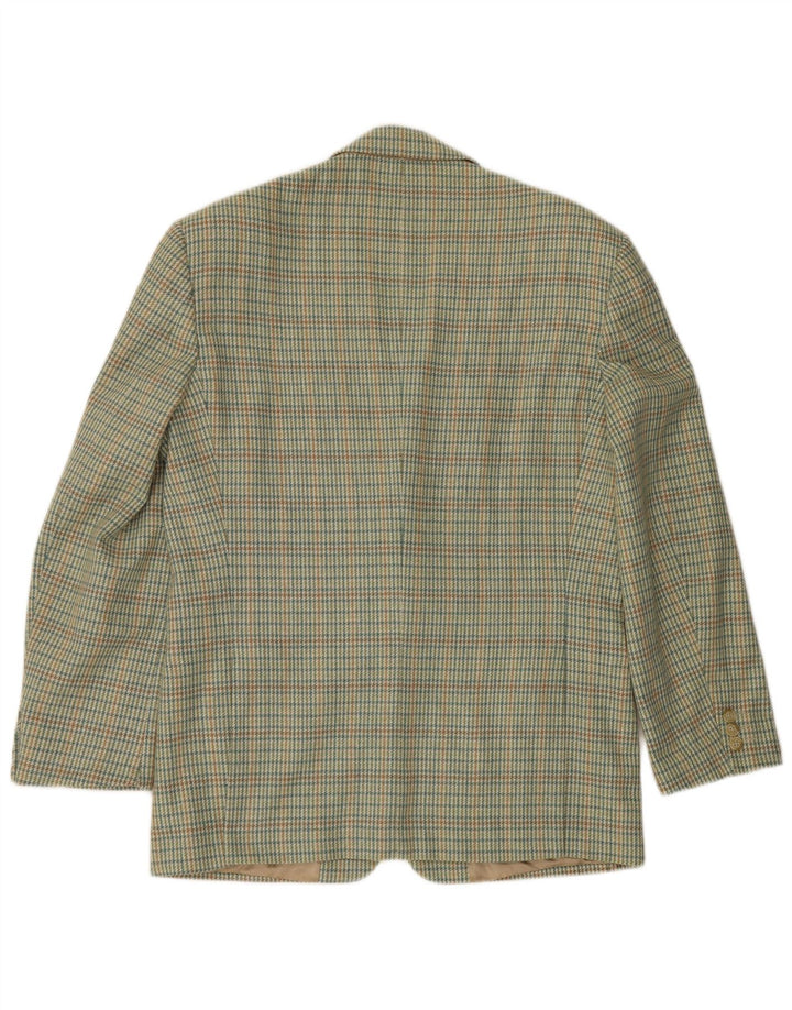 Giacca blazer da uomo a 2 bottoni Lebole IT 50 Large verde pied de poule in lana