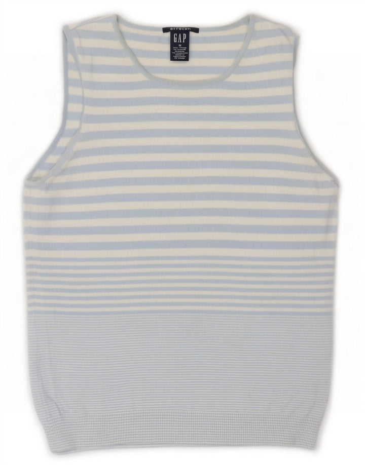 Gap Canottiera da donna Canotta UK 12 Cotone a righe blu medio