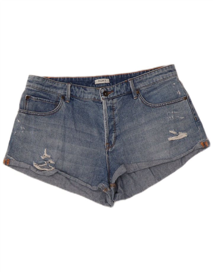 Pantaloncini di jeans invecchiati da donna Roxy W31 Cotone floreale blu medio