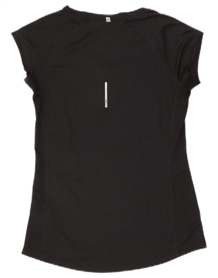 T-shirt Nike Dri Fit da donna Top UK 8 Small Nero Poliestere