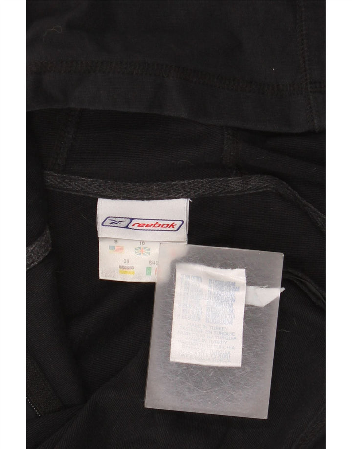 Maglione con cappuccio e zip da donna REEBOK UK 10 piccolo cotone nero