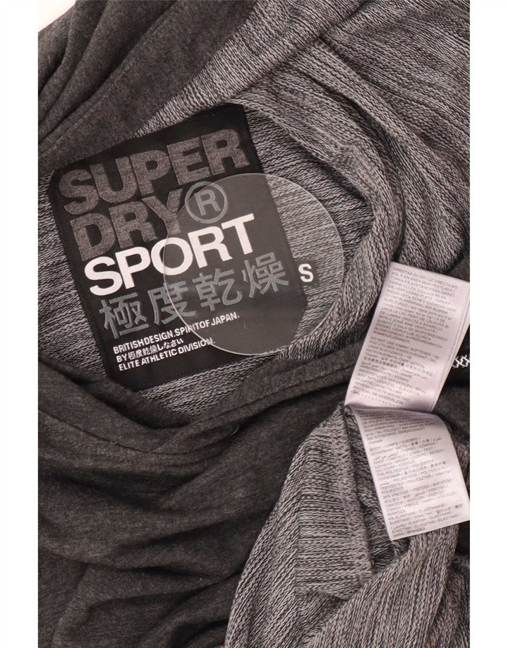 Maglione con cappuccio senza maniche da uomo Superdry Small in poliestere grigio