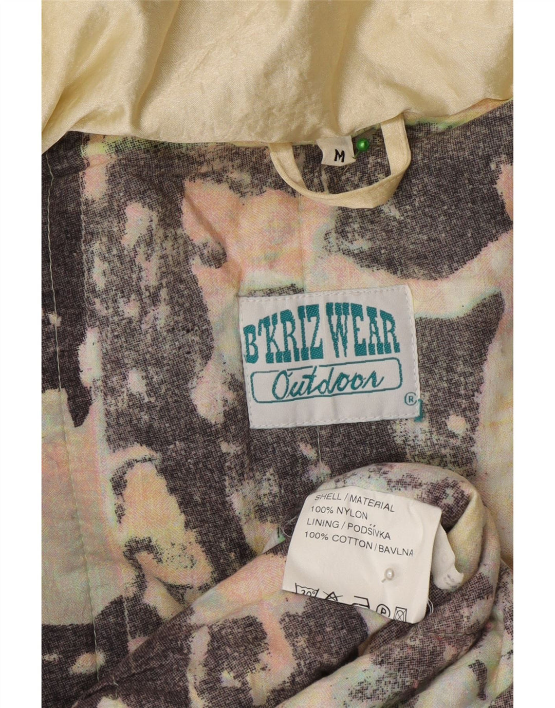 Cappotto vintage da donna oversize con cappuccio, giacca a vento UK 14, nylon giallo medio