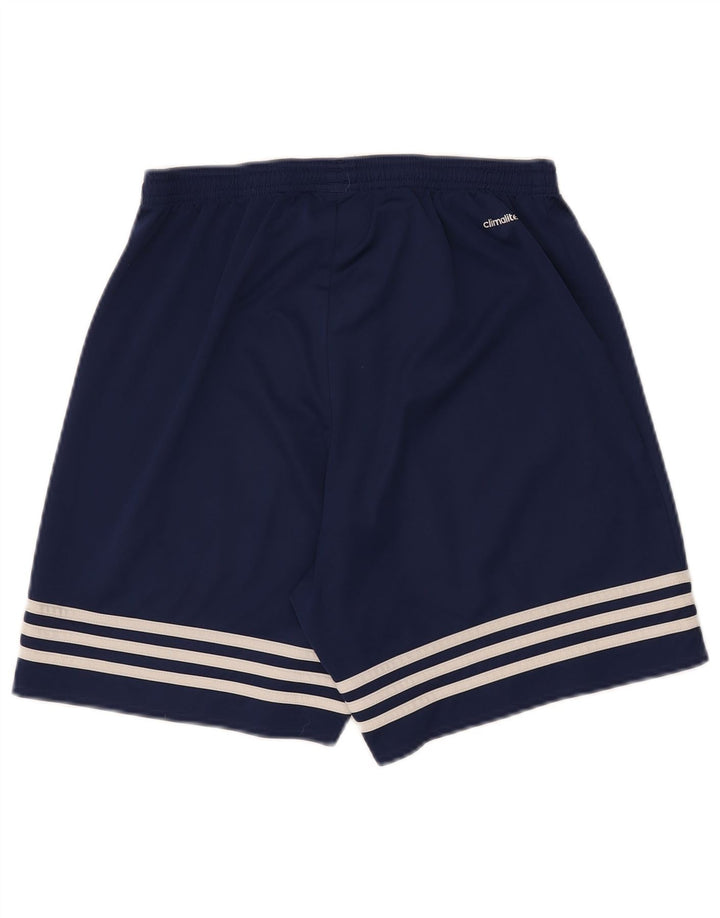 Pantaloncini sportivi Adidas Climalite da uomo medi in poliestere blu navy