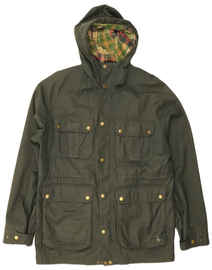 Giacca utilitaria con cappuccio da uomo Jack Wills UK 38 Poliestere verde medio