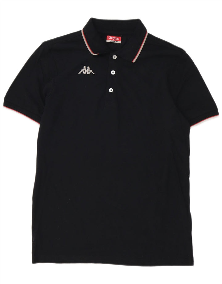 Polo Kappa Uomo Media Nera In Cotone