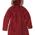 Cappotto imbottito con cappuccio da donna Eddie Bauer UK 14 Poliestere bordeaux medio