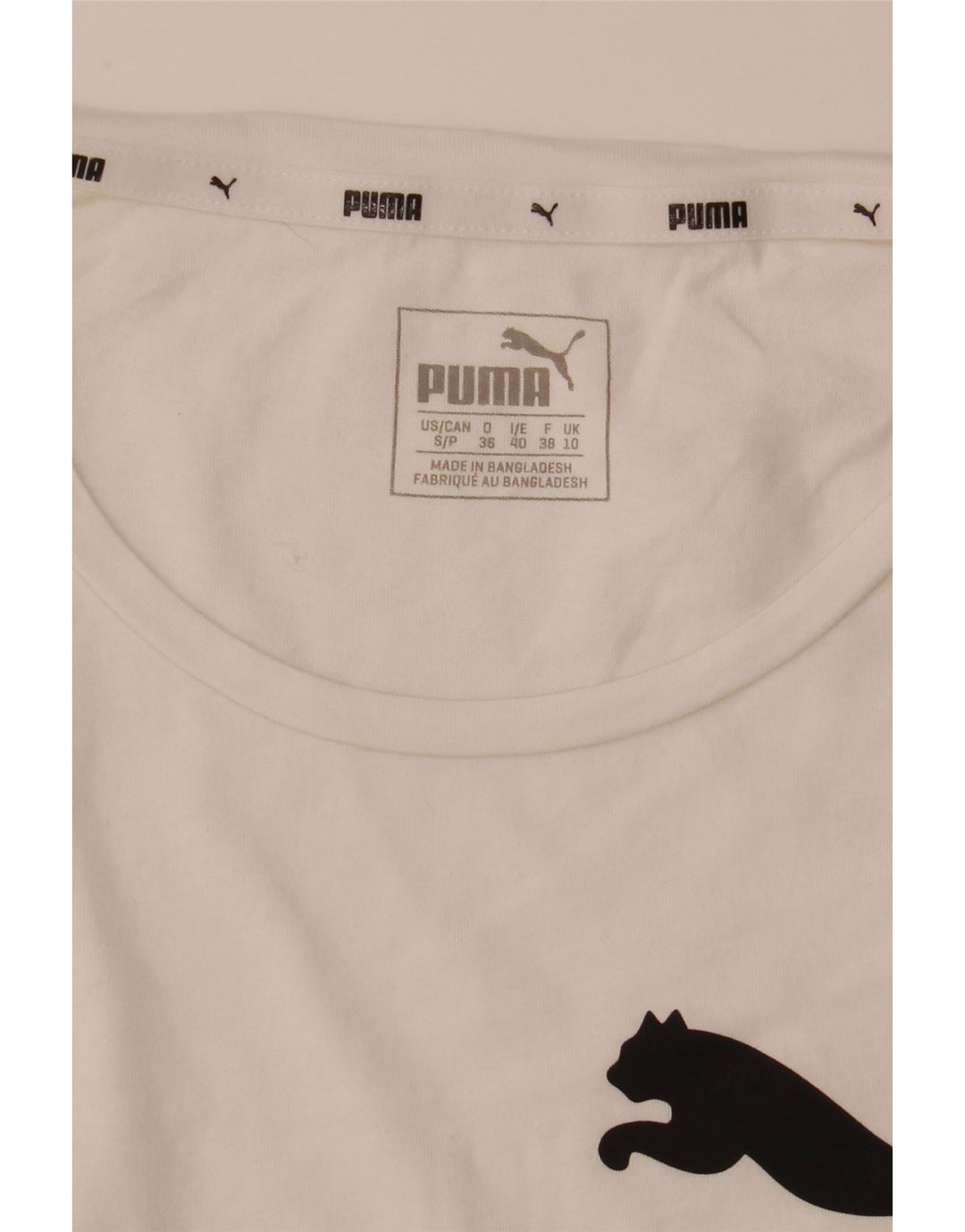 T-shirt grafica da donna Puma UK 10 piccola bianca