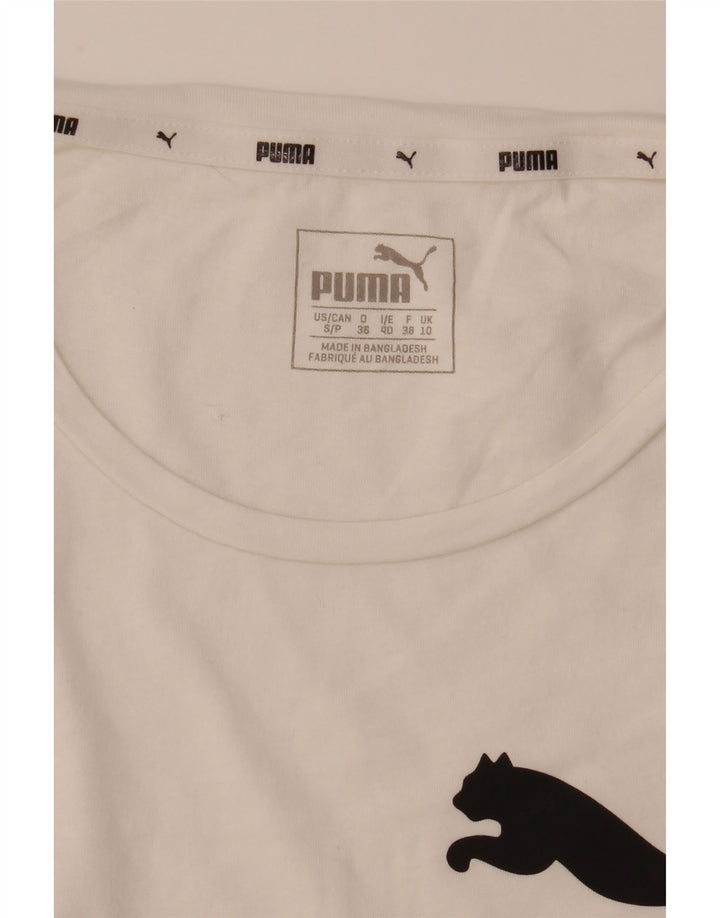 T-shirt grafica da donna Puma UK 10 piccola bianca