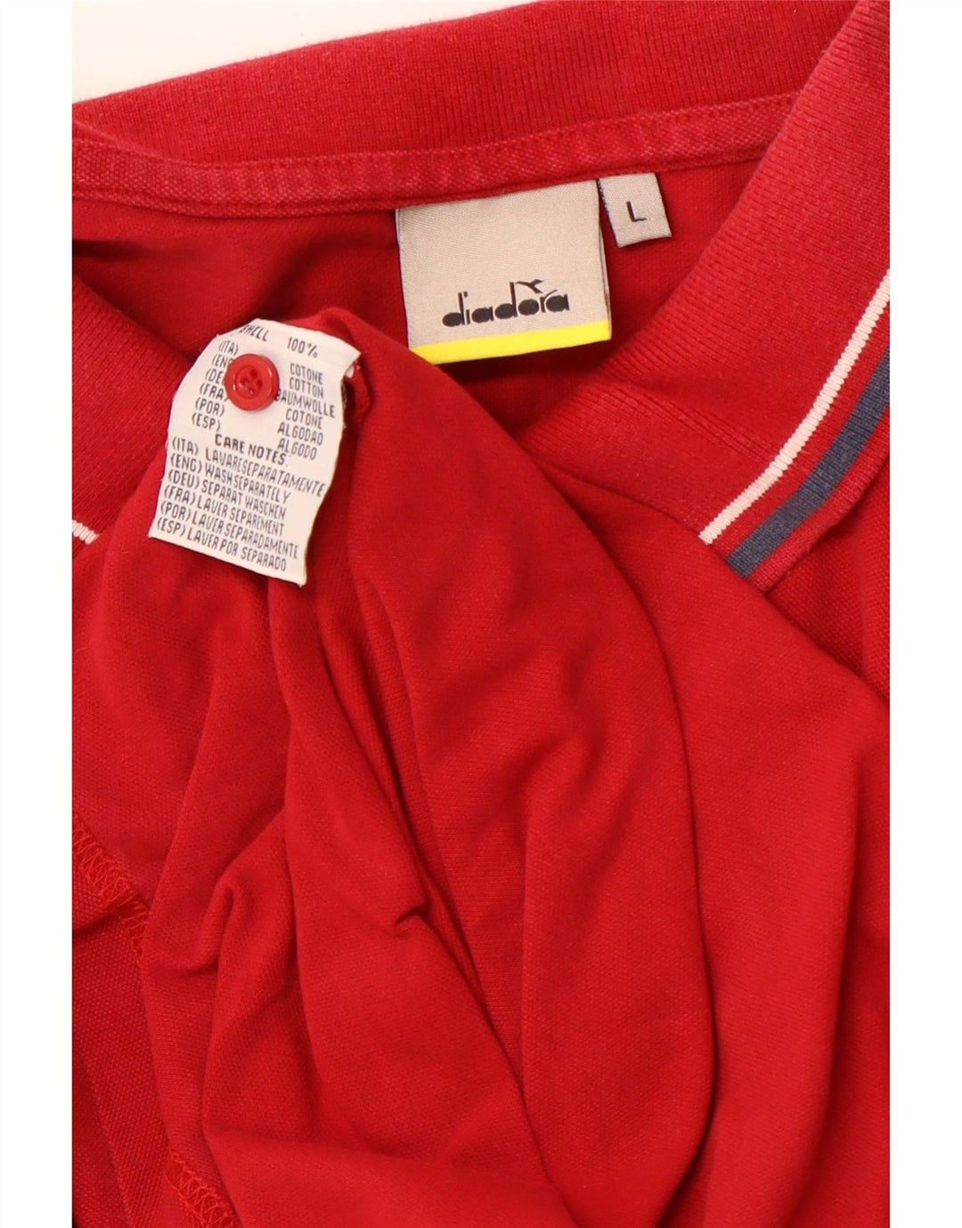 DIADORA Mens Polo Shirt Large Red Cotton