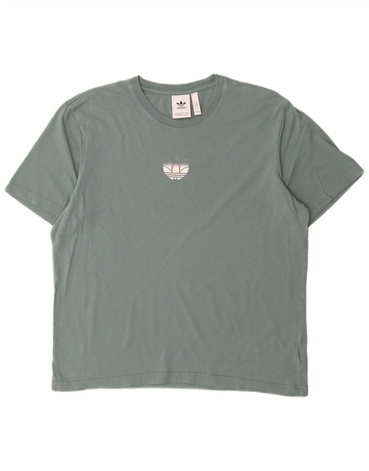Maglietta Adidas da uomo Top Large in cotone blu
