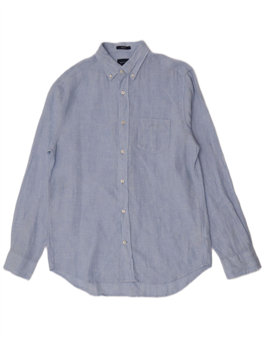 Gant Camicia da uomo vestibilità regolare taglia 39/40 15 1/2 lino blu medio
