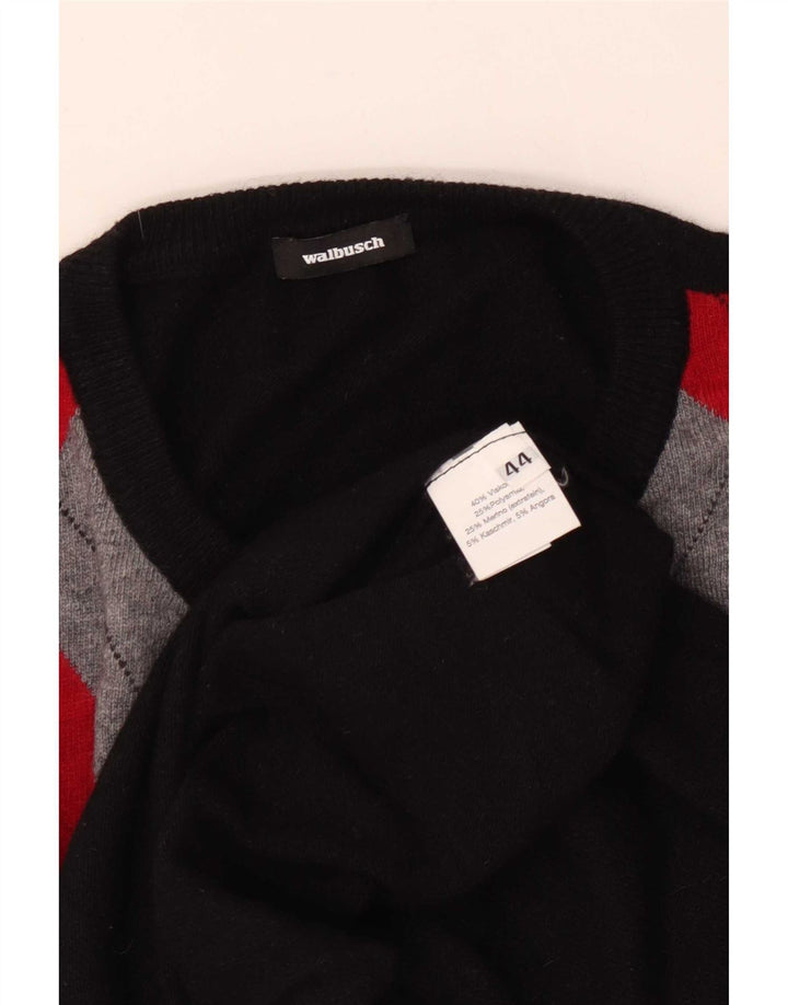 Maglione cardigan da donna Walbusch EU 44 XL viscosa nera a rombi/diamante