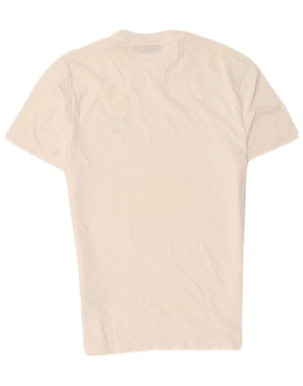 T-shirt geografica da uomo Napapijri Top XS in cotone bianco