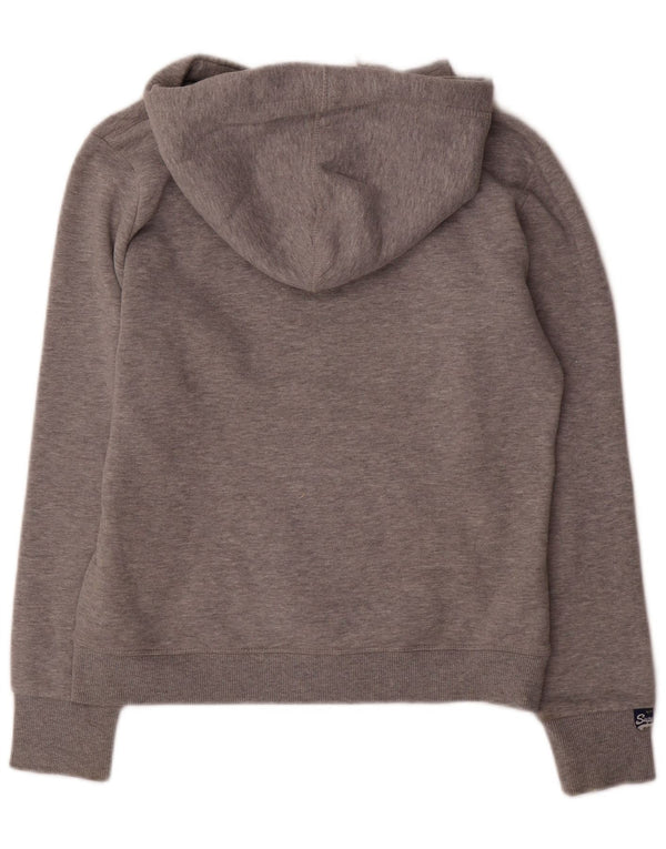 Maglione con cappuccio grafico da donna SUPERDRY UK 14 Cotone grigio medio