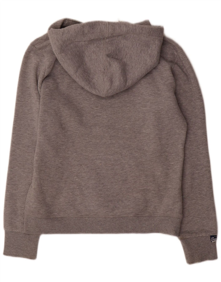 Maglione con cappuccio grafico da donna SUPERDRY UK 14 Cotone grigio medio