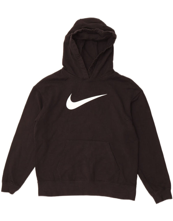 Felpa con cappuccio grafica da donna Nike UK 14 cotone medio nero