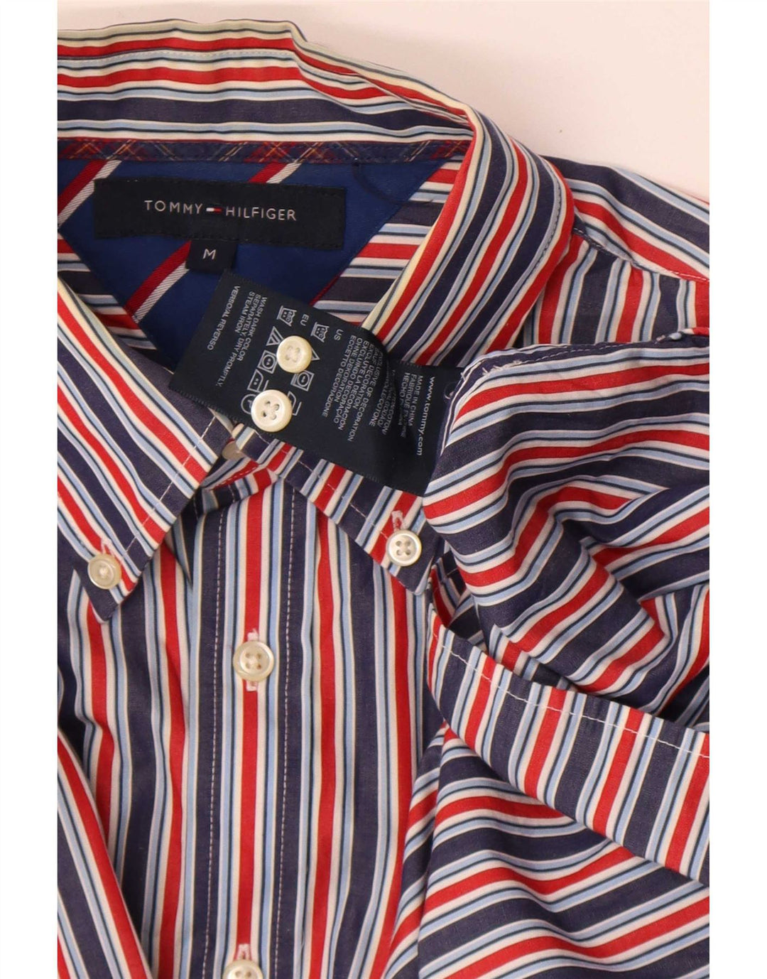 Camicia da uomo Tommy Hilfiger cotone gessato medio multicolore
