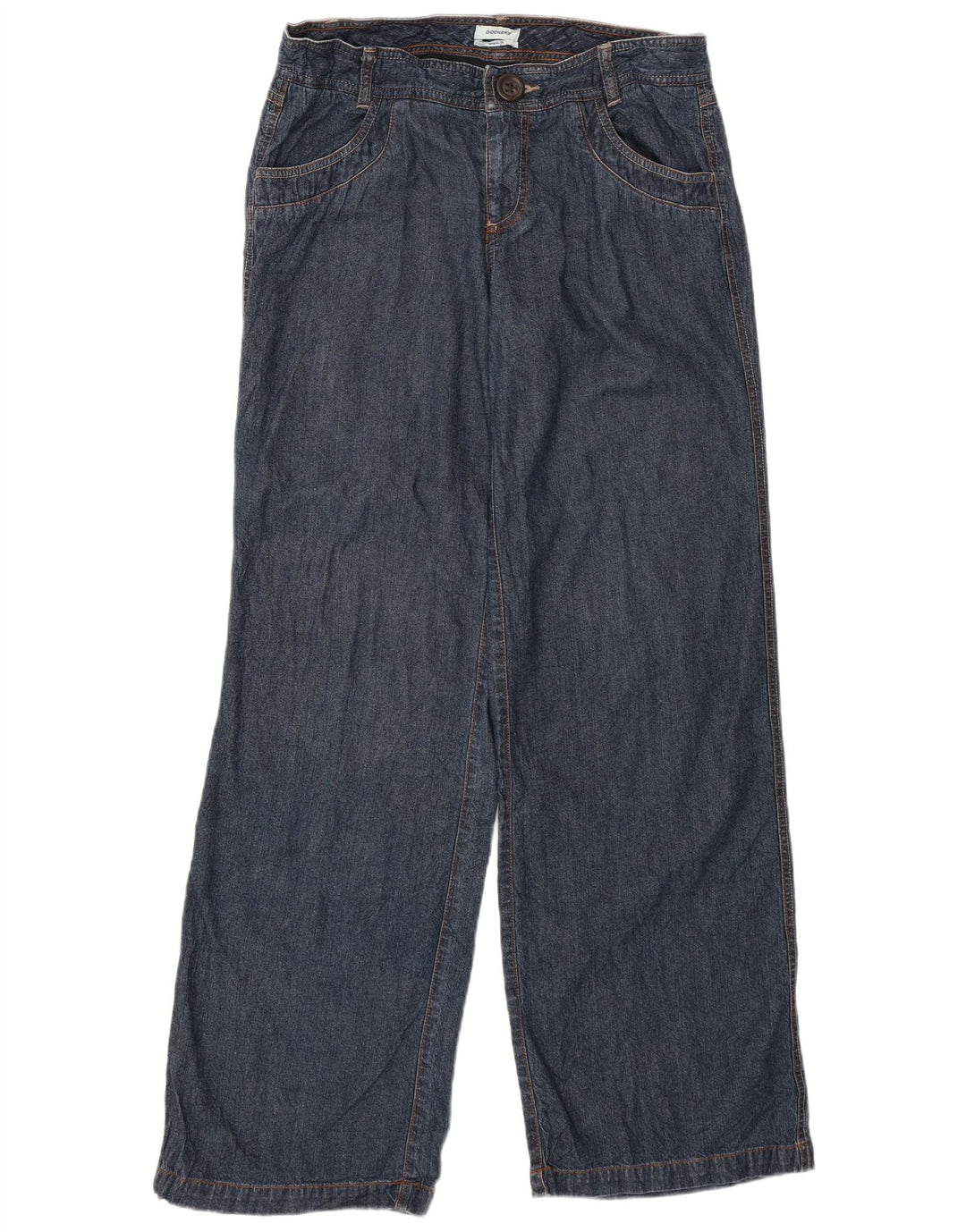 DOCKERS Jeans a gamba larga dalla vestibilità preferita da donna US 8 Medio W30 L31 Blu navy