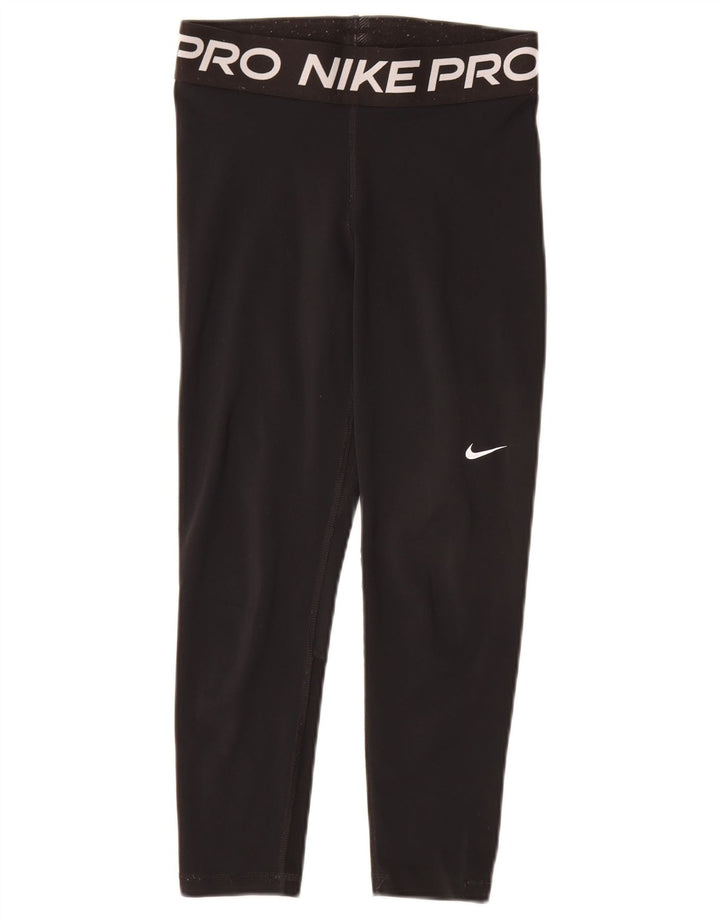 Leggings Nike Dri Fit Graphic Capri da donna UK 10 piccoli neri